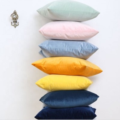 100% Polyester Plain Dyed Super Soft Velvet Fabric for Sofa Hotel Pillow Covers Plain Velour Cushion Cover